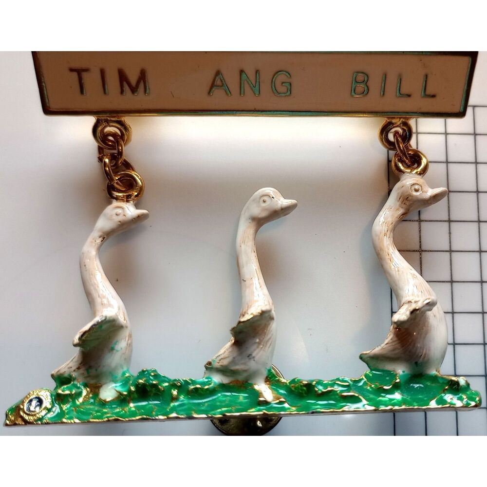Vintage Lions Club International Trading Pin Three Geese Tim Ang Bill limited